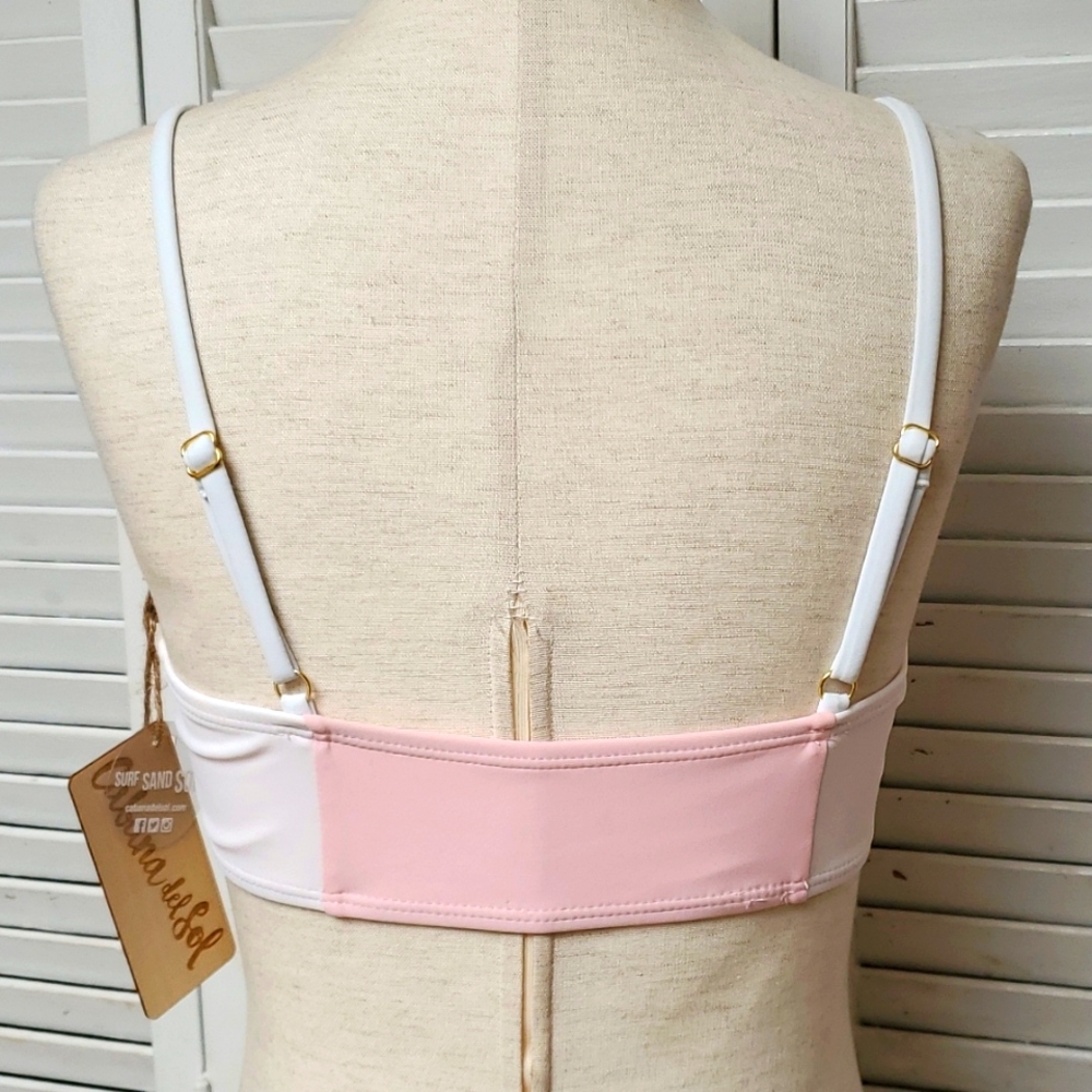 NWT Cabana del Sol Surf Sand Sol Color Block Bikini Set Size M - Picture 3 of 8